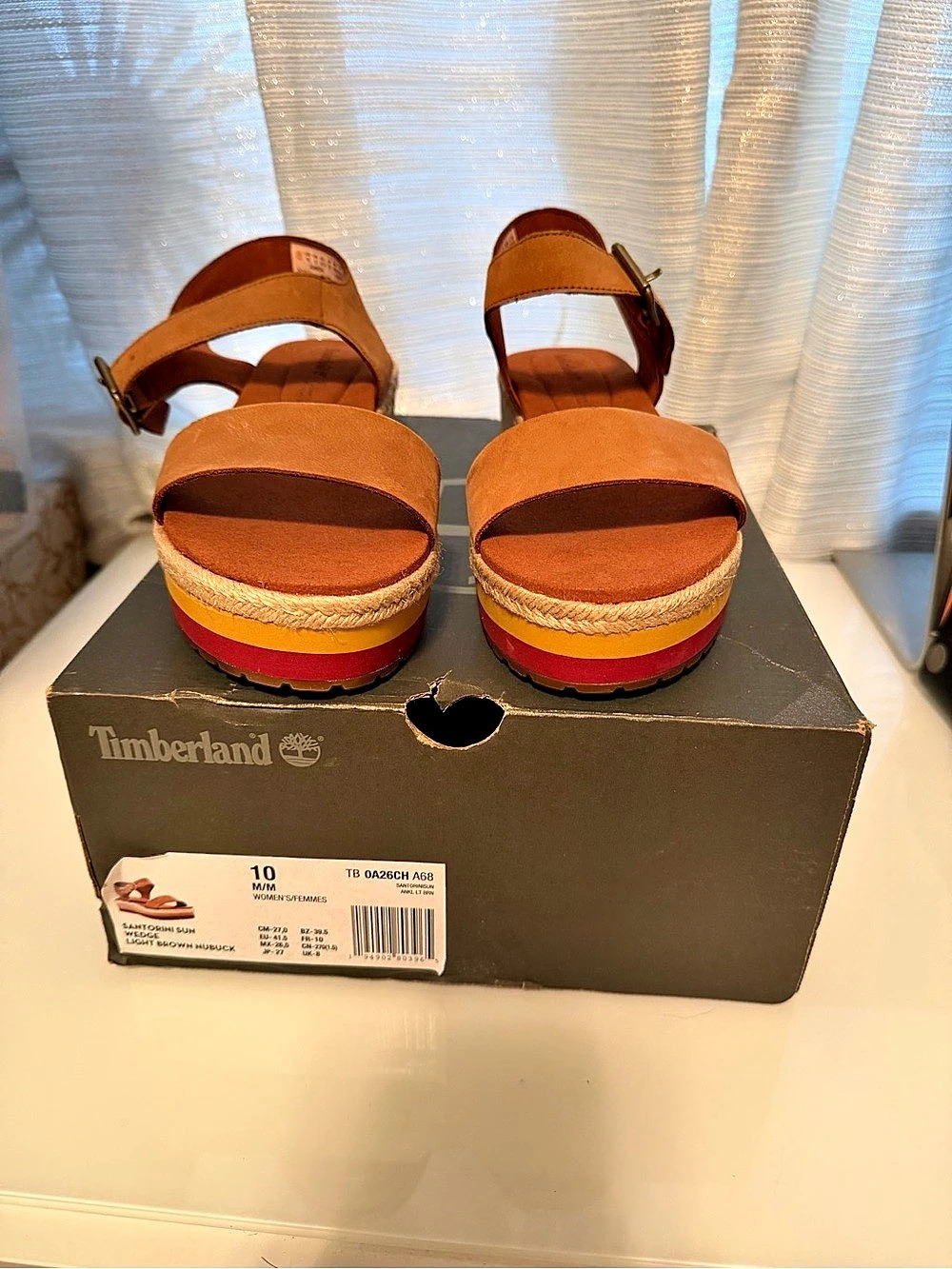 Timberland Santorini Sun Wedge Sandal Sandals Brown & Red US 10